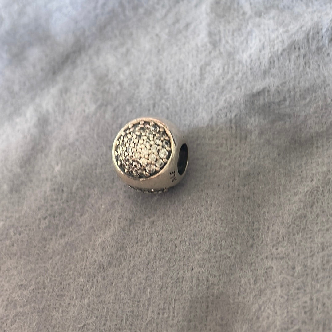Genuine Pandora Sparkle Pave Circle Charm and Silver