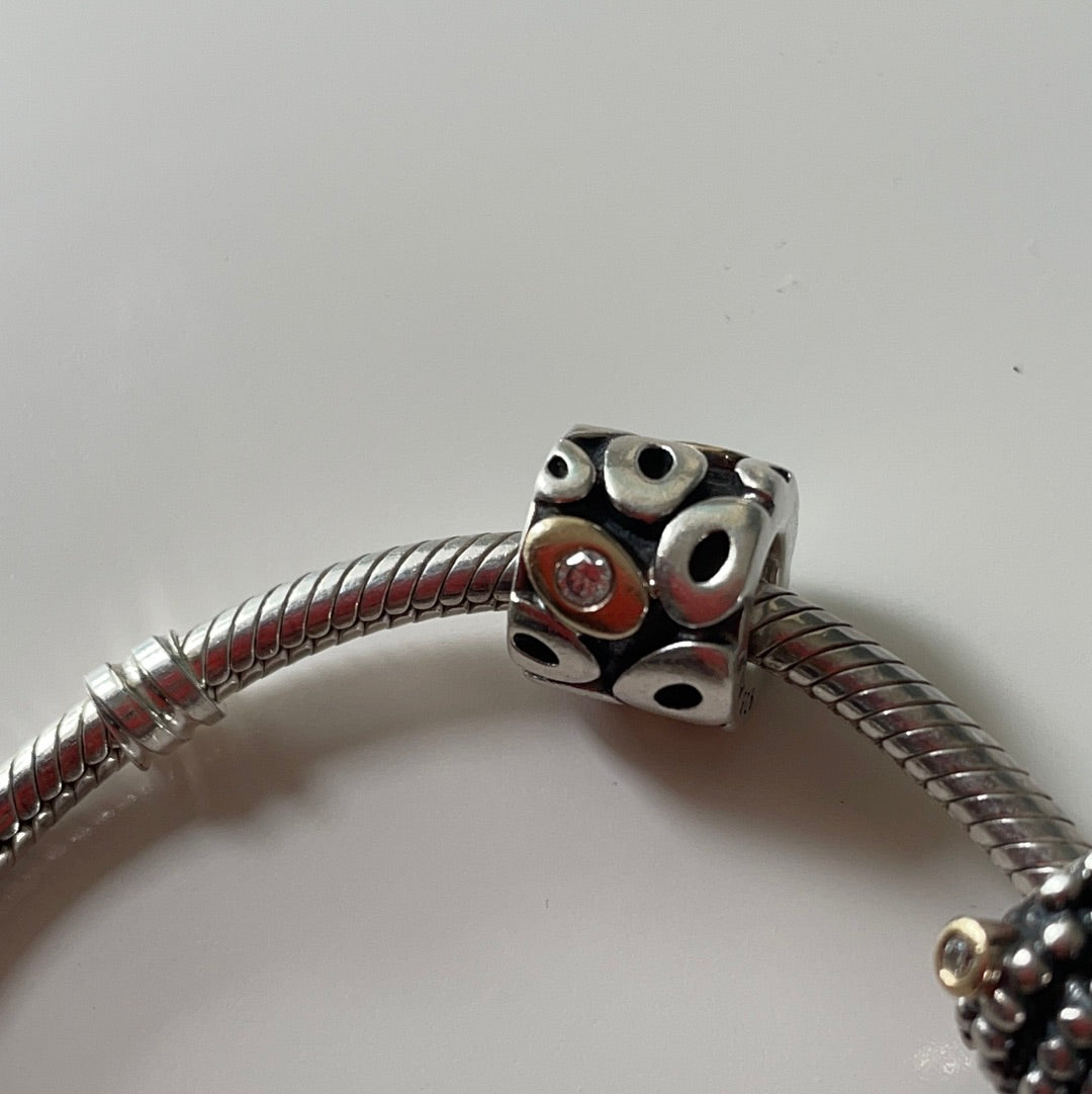Genuine Pandora Oh My! Zephyr Gold Two Tone Charm Retired HTF Rare