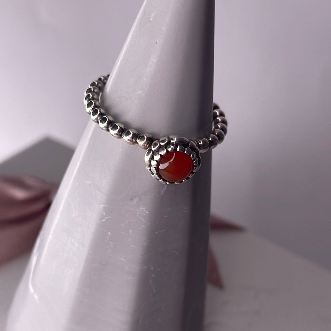 Genuine Pandora Birthstone Burnt Orange/ Red Ring size..