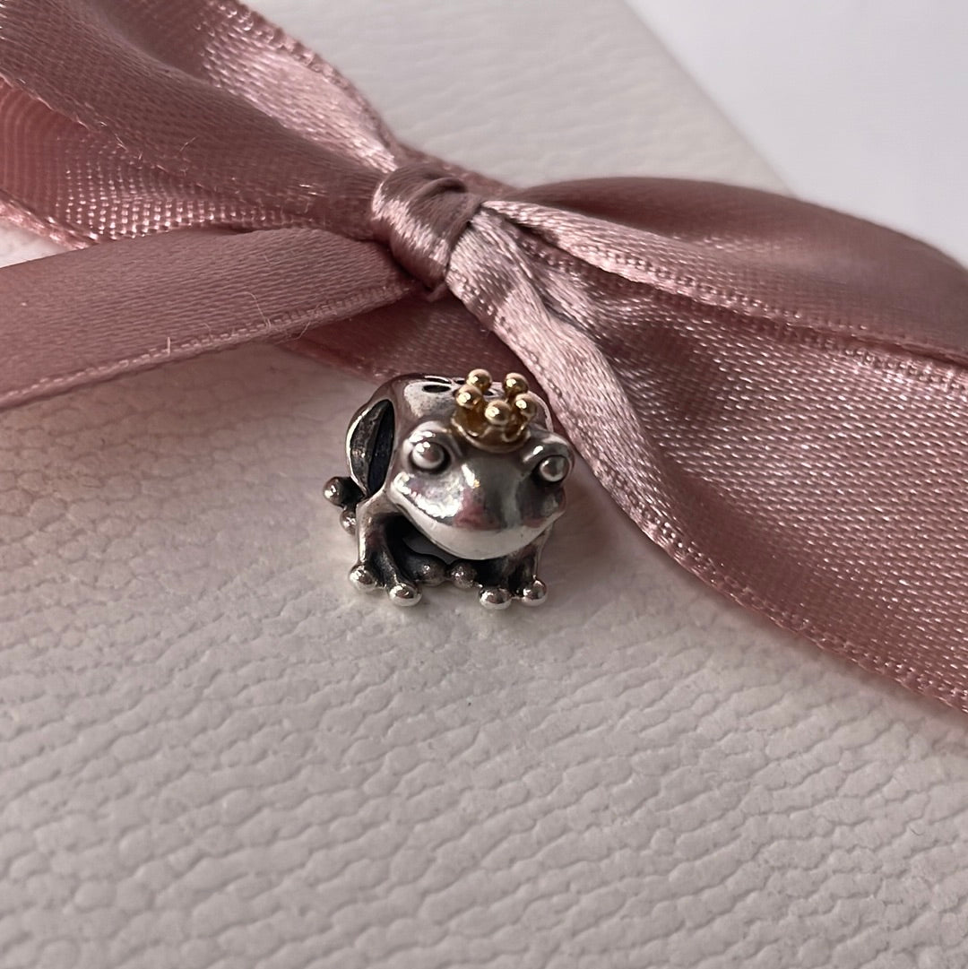 Genuine Pandora Two Tone Frog Prince Charm with 14K Gold Crown