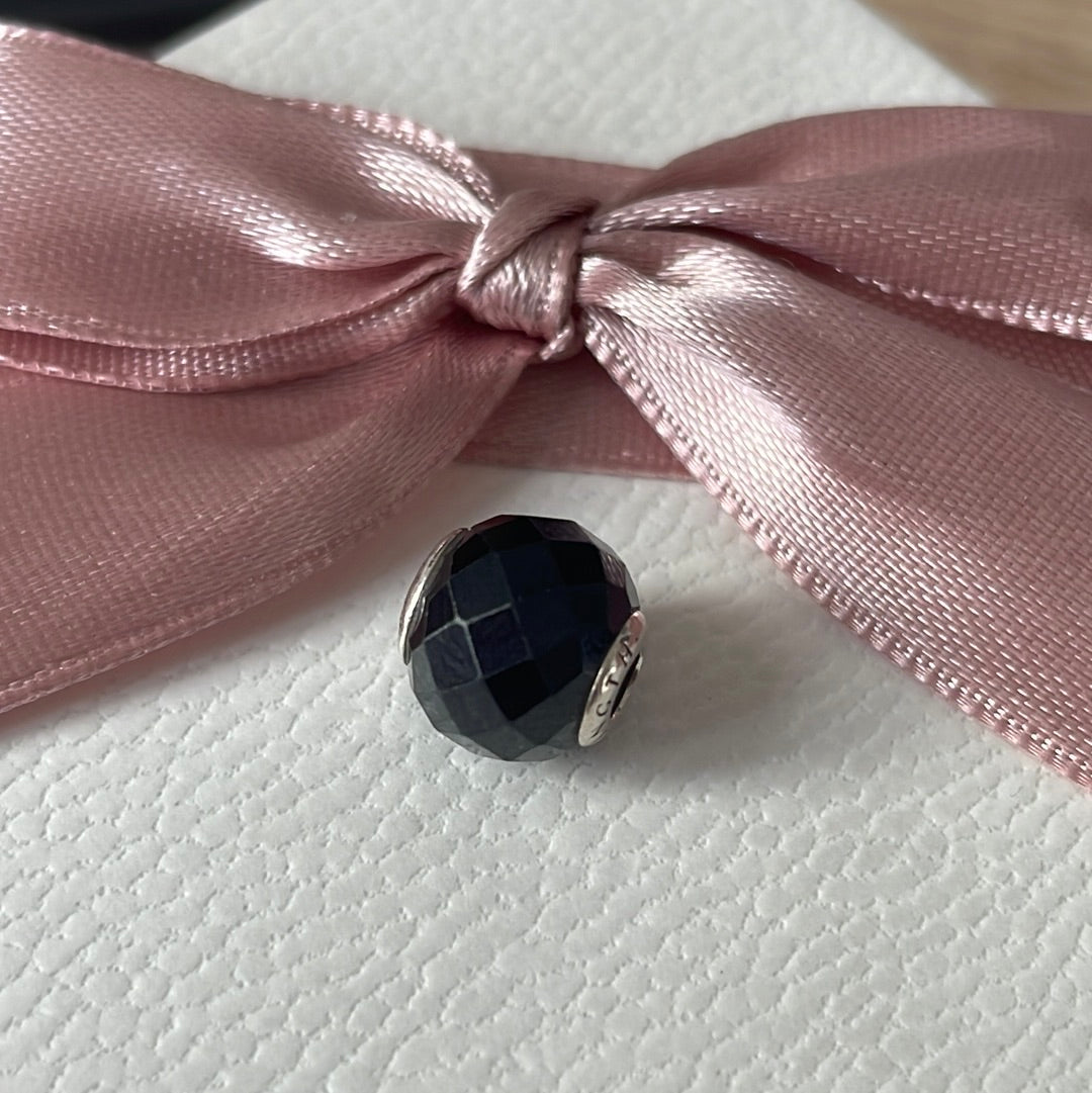 Genuine Pandora Essence Strength Black Spinel Onyx Charm Gemstone