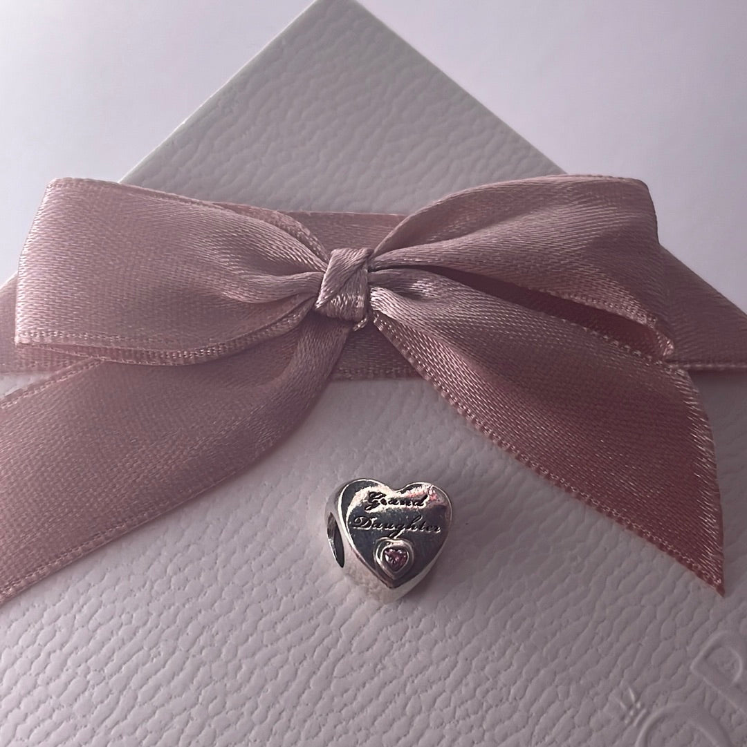 Genuine Pandora Grand Daughter Charm Heart With Stone