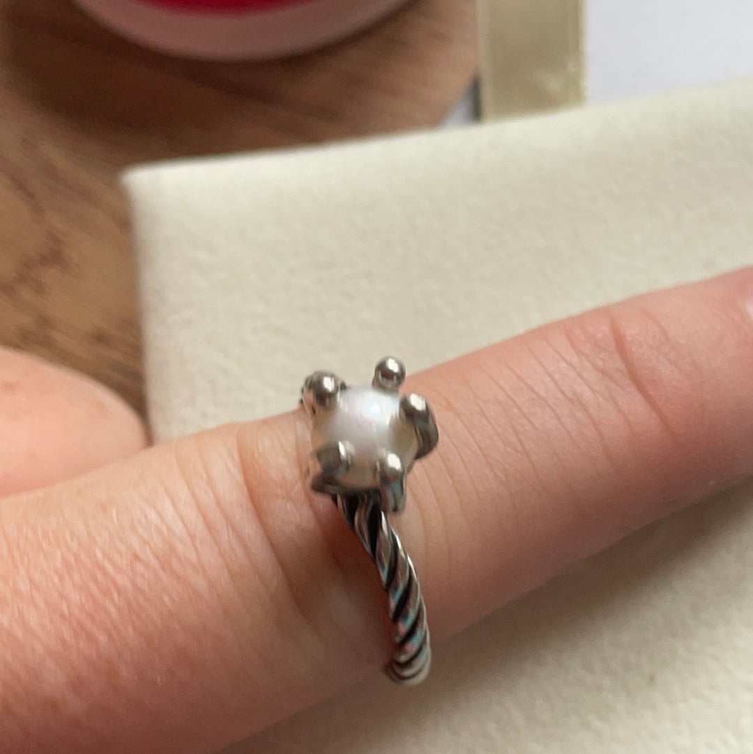Genuine Pandora Ring With CUSTOM Pearl Size 56 PLEASE READ DESCRIPTION