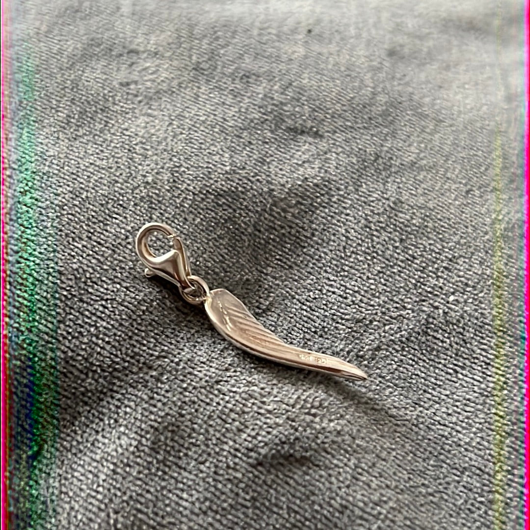 Thomas Sabo Sterling Silver Feather Pave Angel Wing Clip Charm