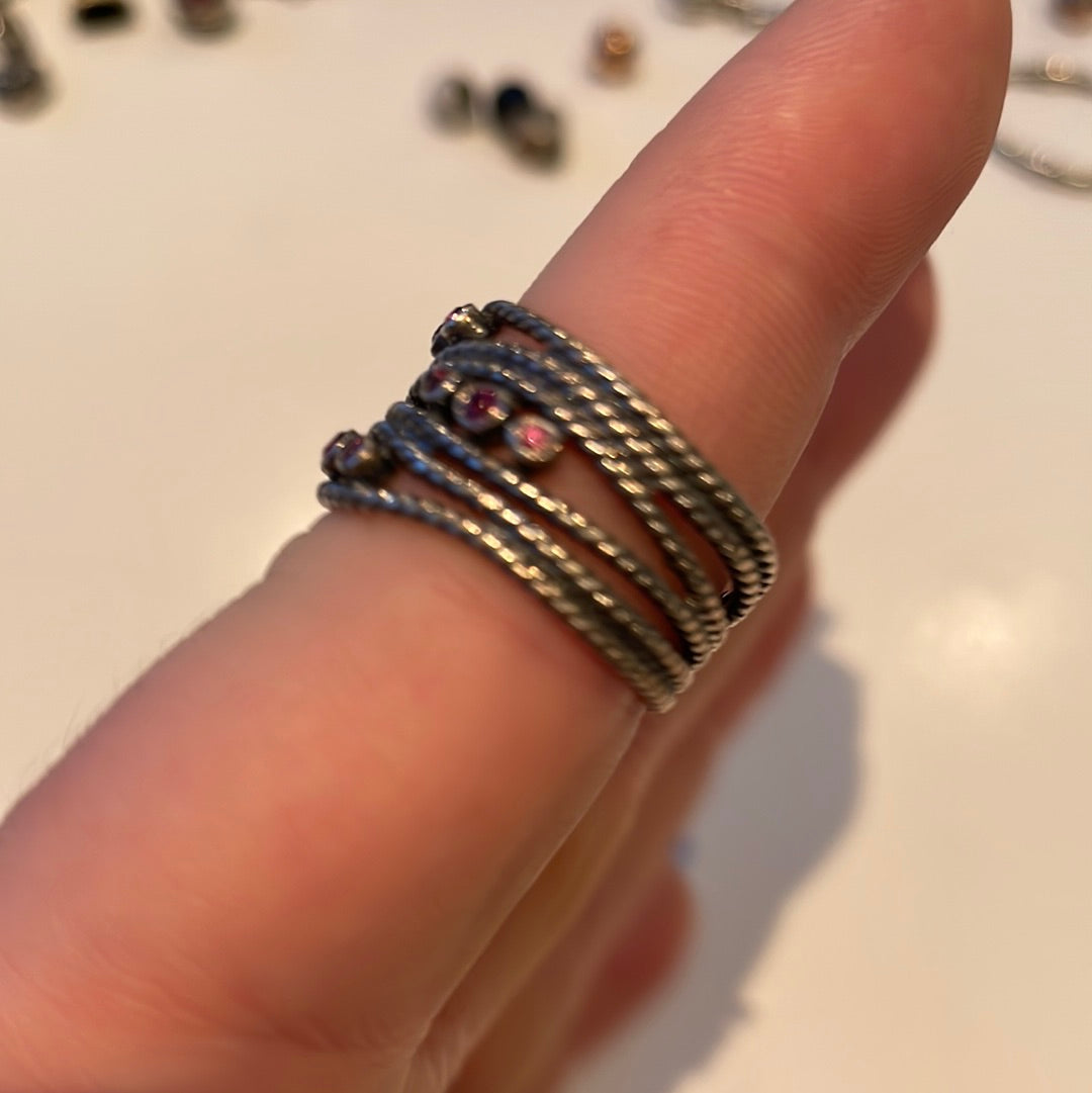 Genuine Pandora Rare HTF Hidden Romance Rhodolite Ring...