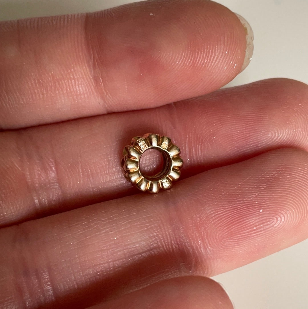 Genuine Pandora Solid 14ct Gold Aloha Meadow Spacer Charm HTF