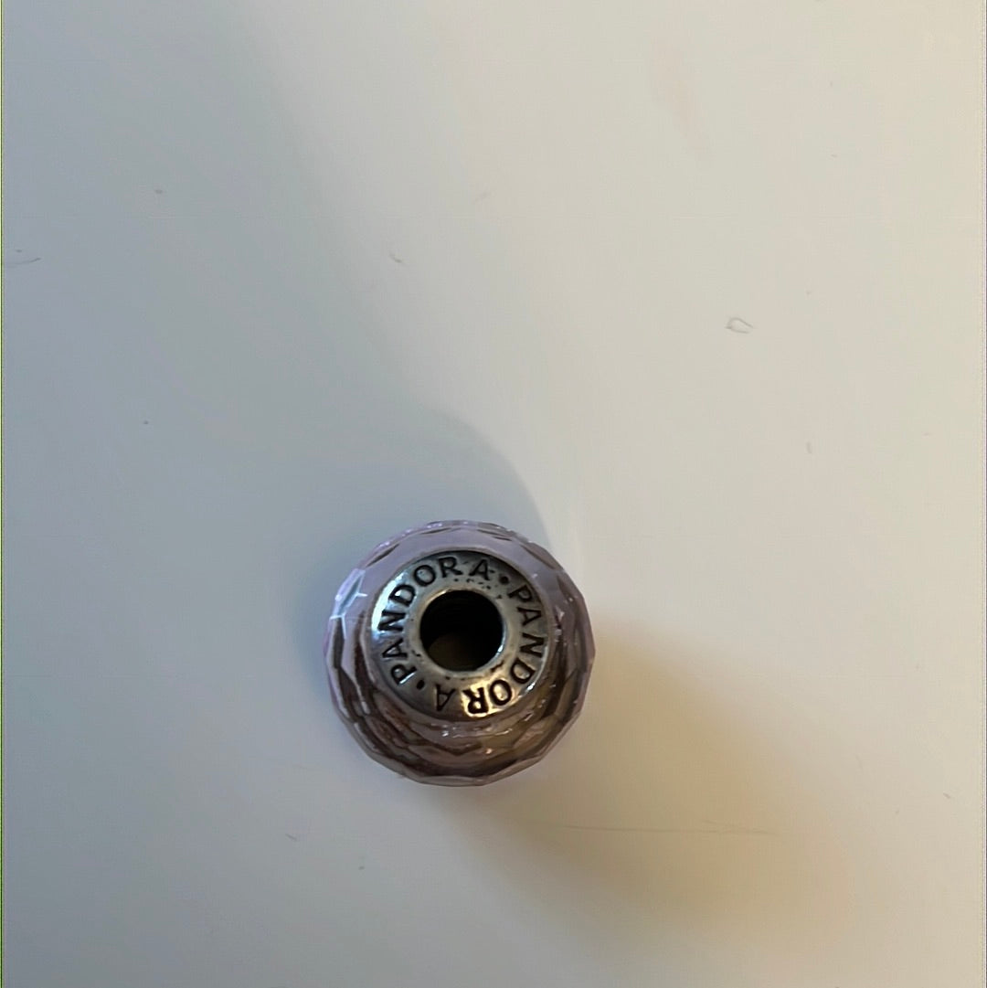 Genuine Pandora Pink Faceted Murano With Sparkle