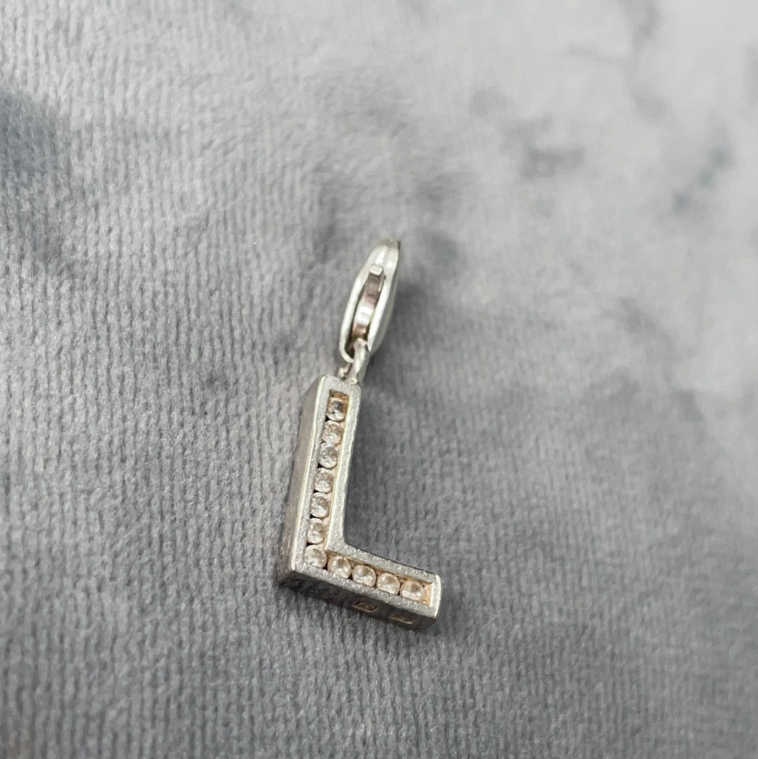 Genuine Thomas Sabo Pave Letter L Dangle Clip Charm