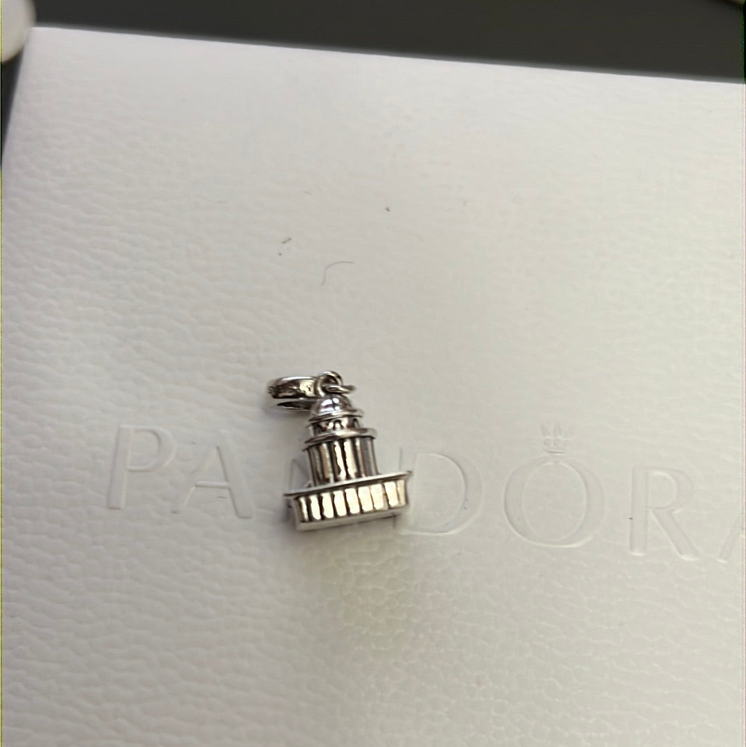 Sterling Silver Enamel Pave Colourful Washington White House Building USA Charm