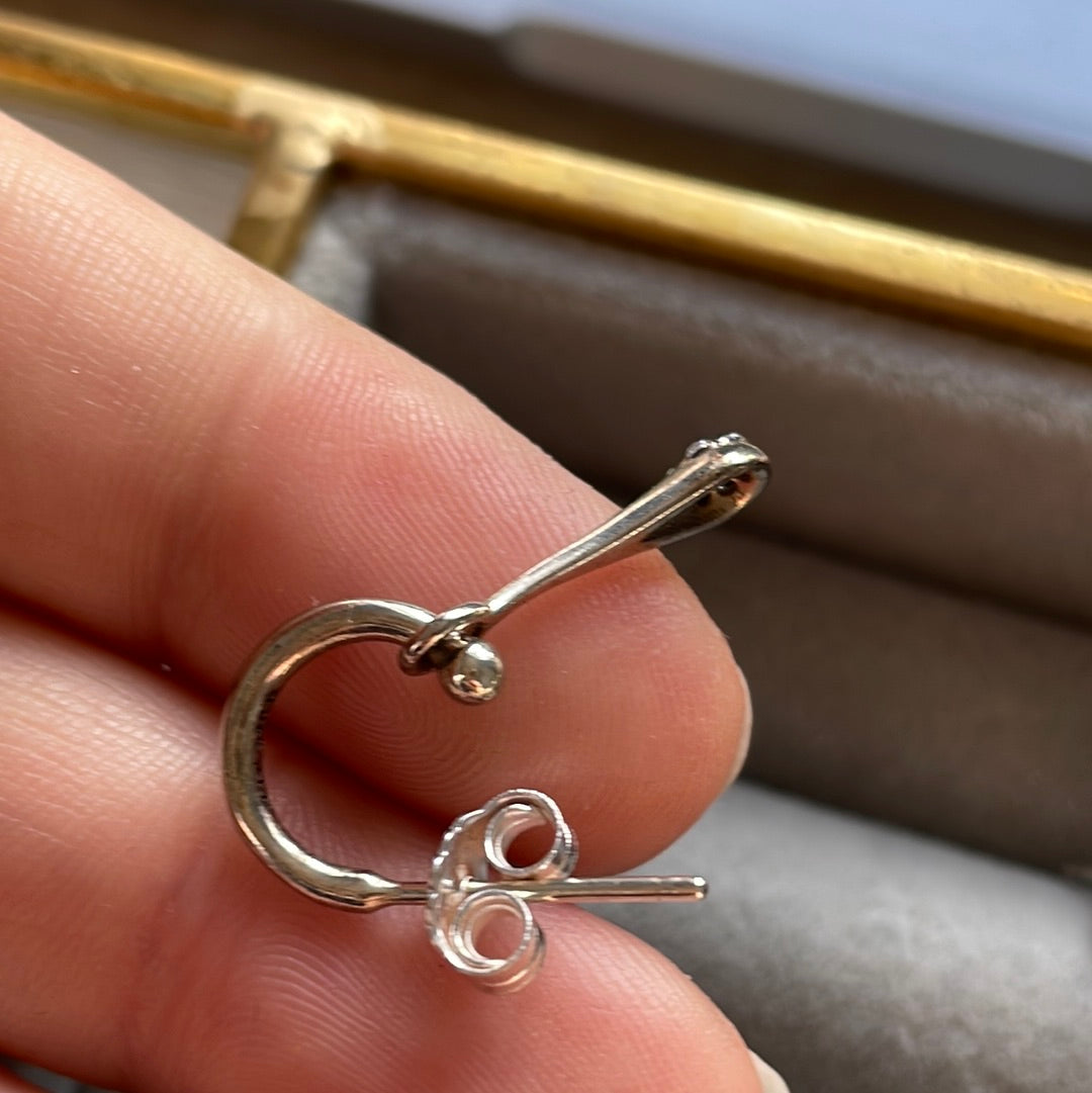 Genuine Pandora Silver Love Pod CZ Hoop Dangle Earrings