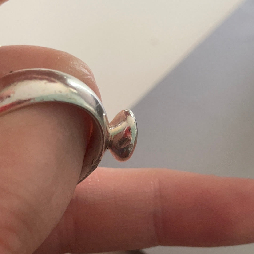 Genuine Links of London Sterling Silver Rare and Retired Amethyst Ring in Size 55 HTF