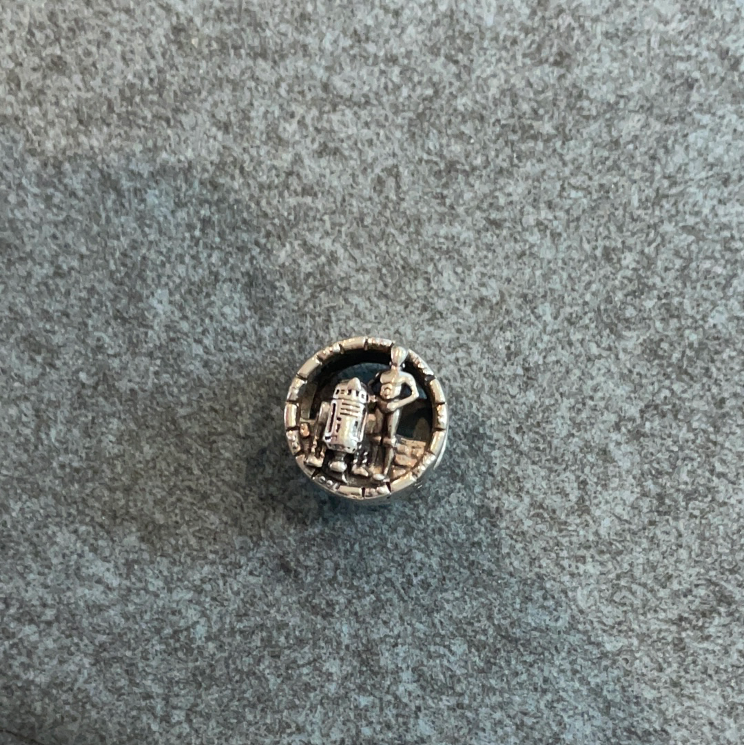 Genuine Pandora Disney Star Wars R2D2 Robot Open Work Charm