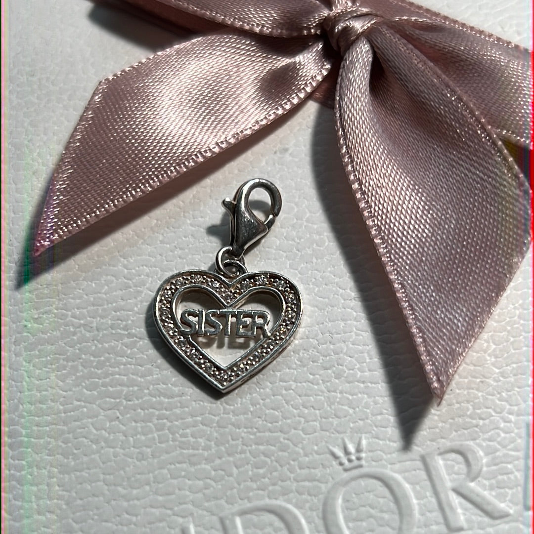 Genuine Thomas Sabo Pave Sister Clip Pendant Charm