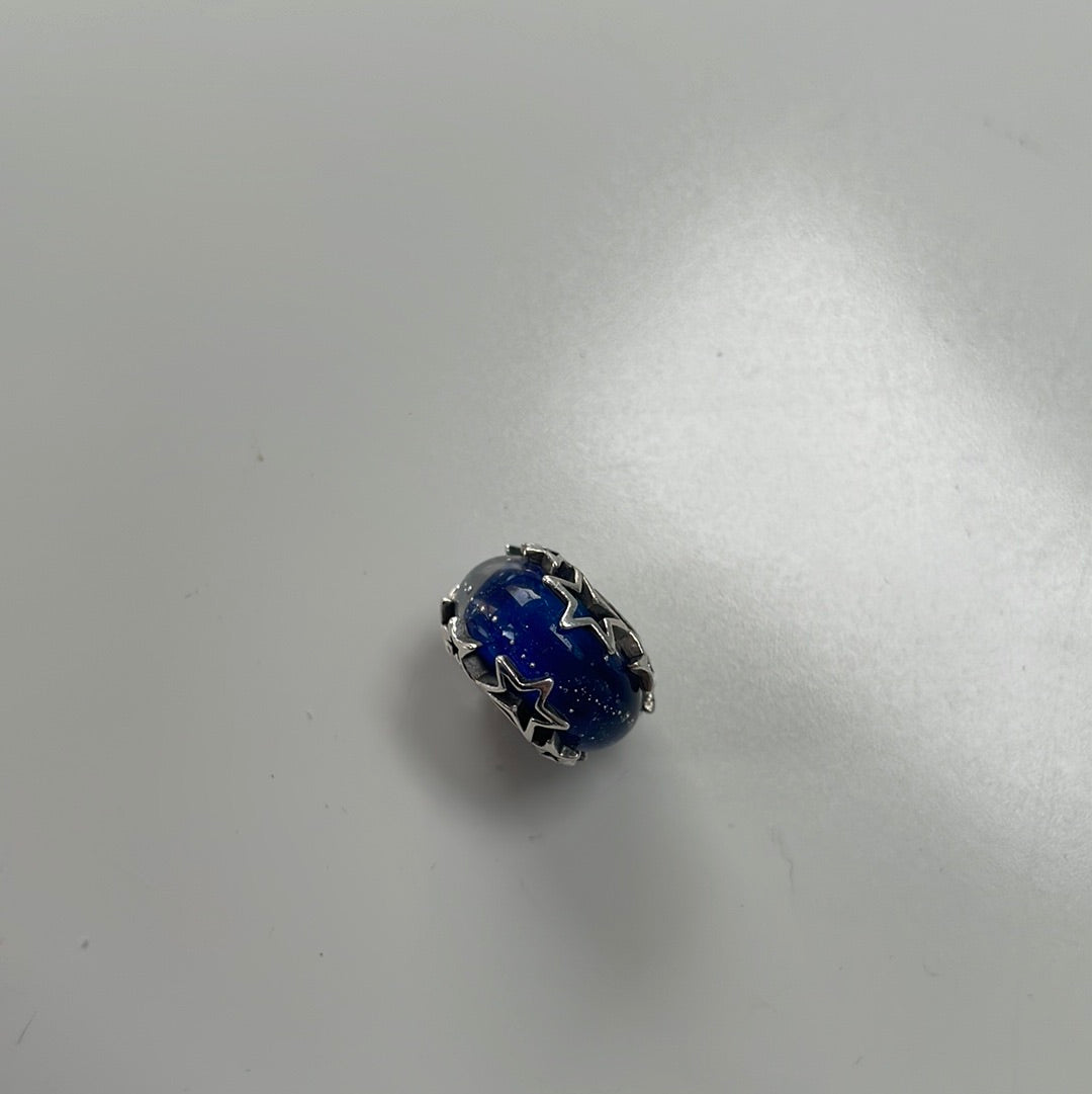 Genuine Pandora New Style Star Navy Blue Murano Fizzle Charm