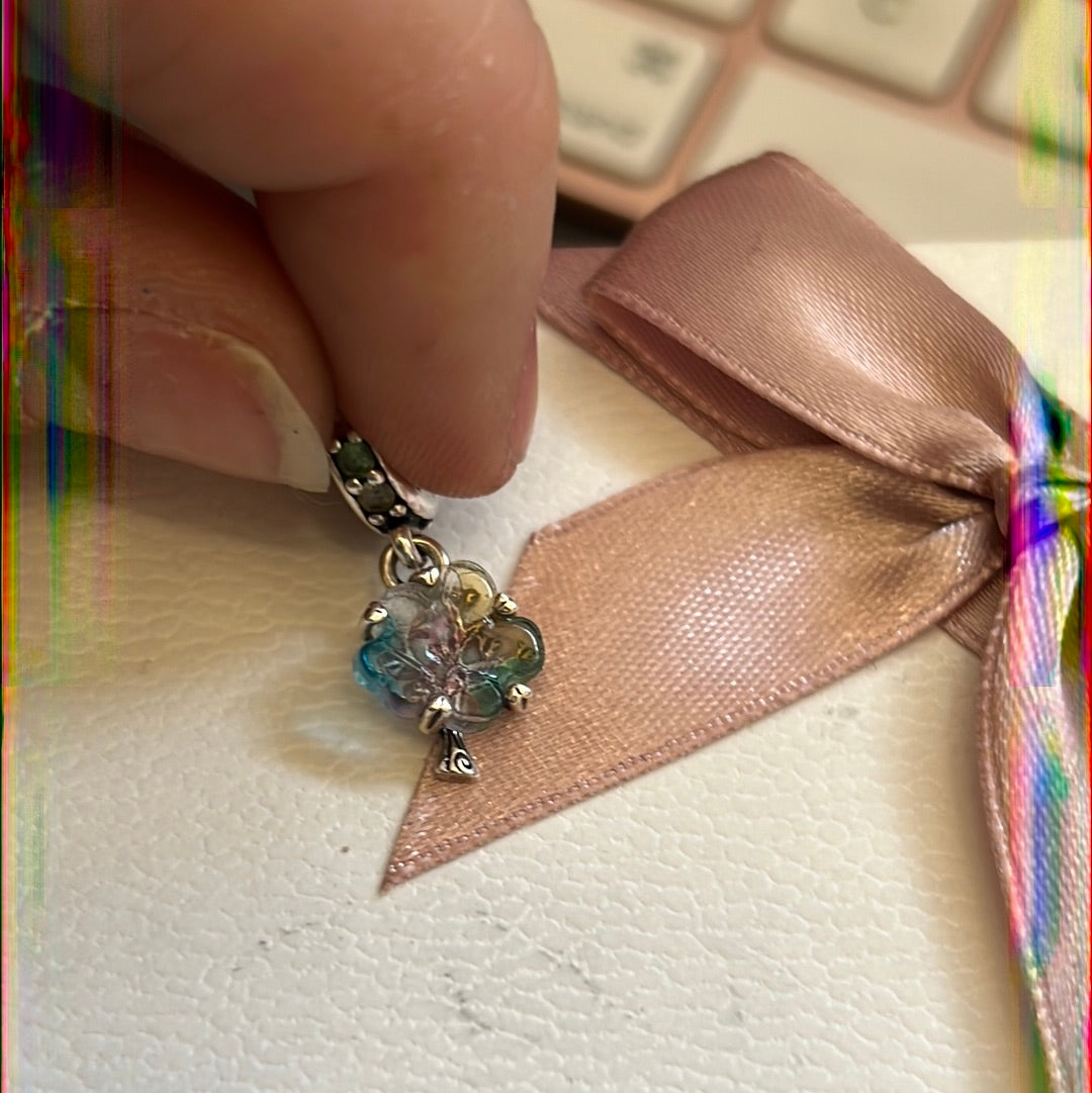 Genuine Pandora Family Tree Rainbow Murano Dangle Charm