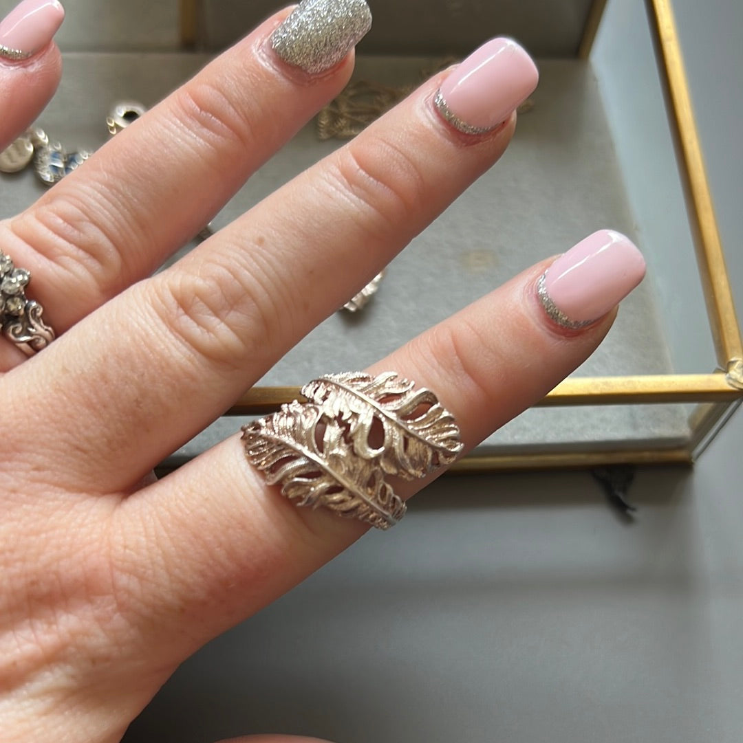 Genuine Thomas Sabo Sterling Silver Double Feather Angel Wing Ring 56