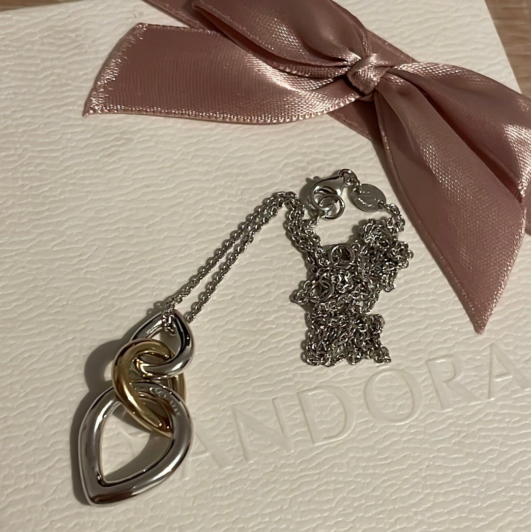 Genuine Links of London Sterling Silver and Gold Teardrop Necklace 50cm
