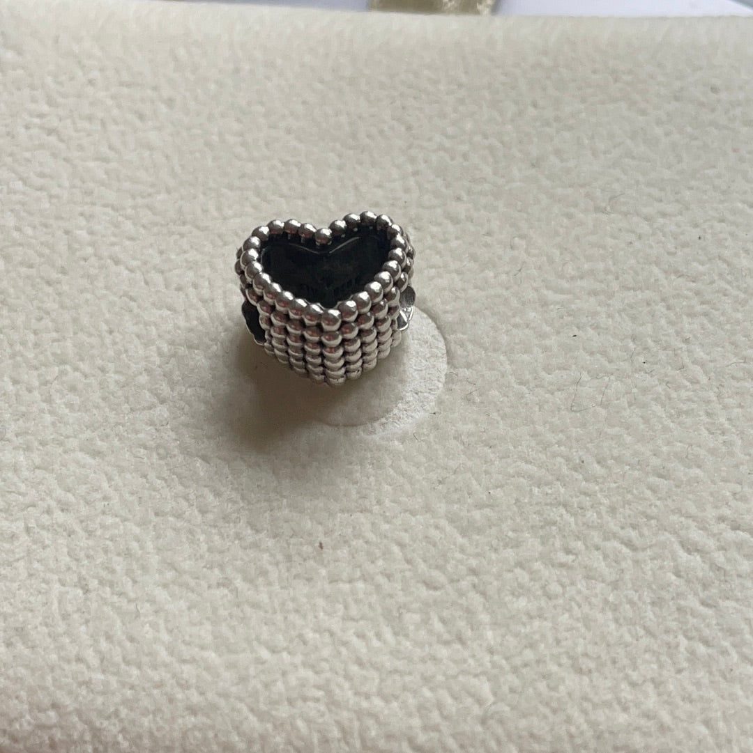 Genuine Pandora Beaded Openwork Heart Charm