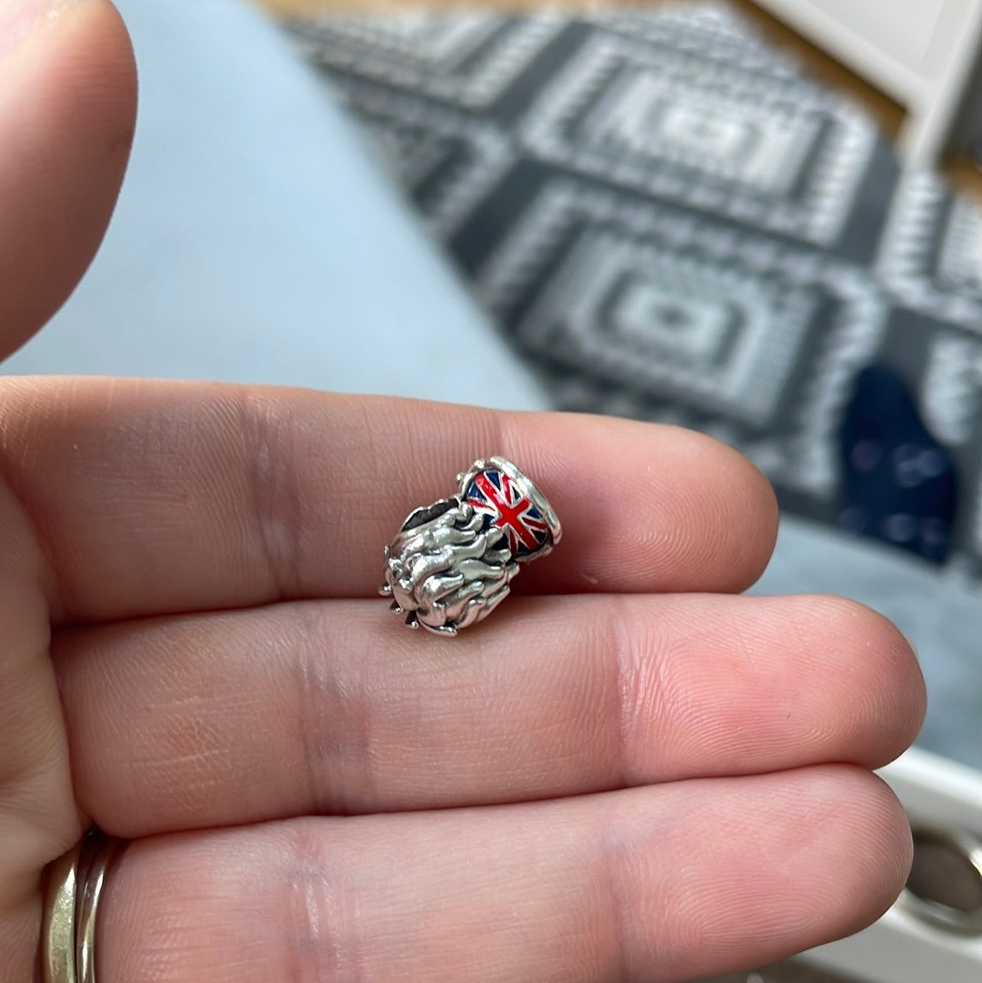 Genuine Pandora British Lion Union Jack enamel Charm