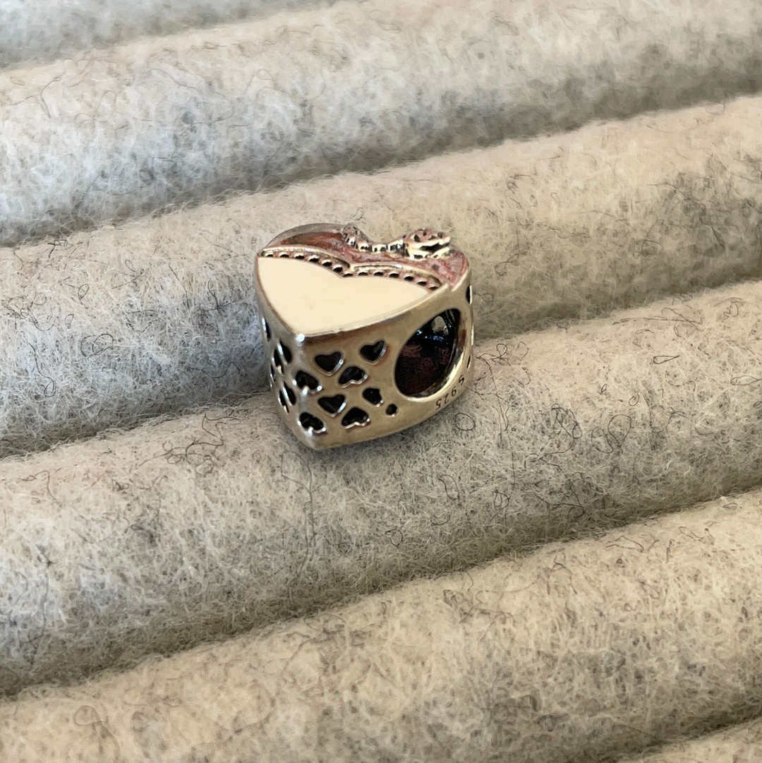 Genuine Pandora Bride and Groom Wedding Anniversary Charm Double Sided Enamel