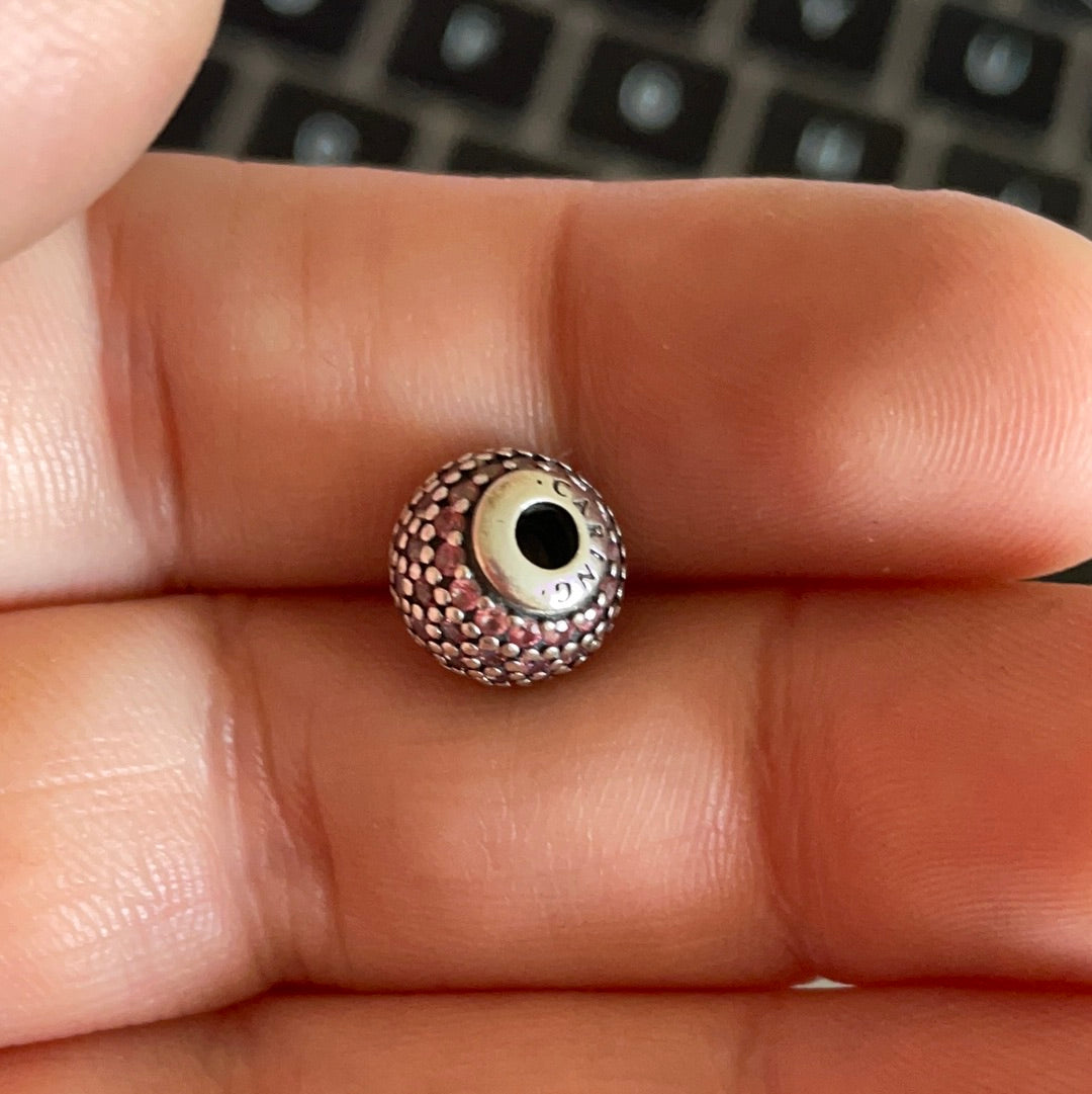 Genuine Pandora Caring Pink Pave Essence Charm