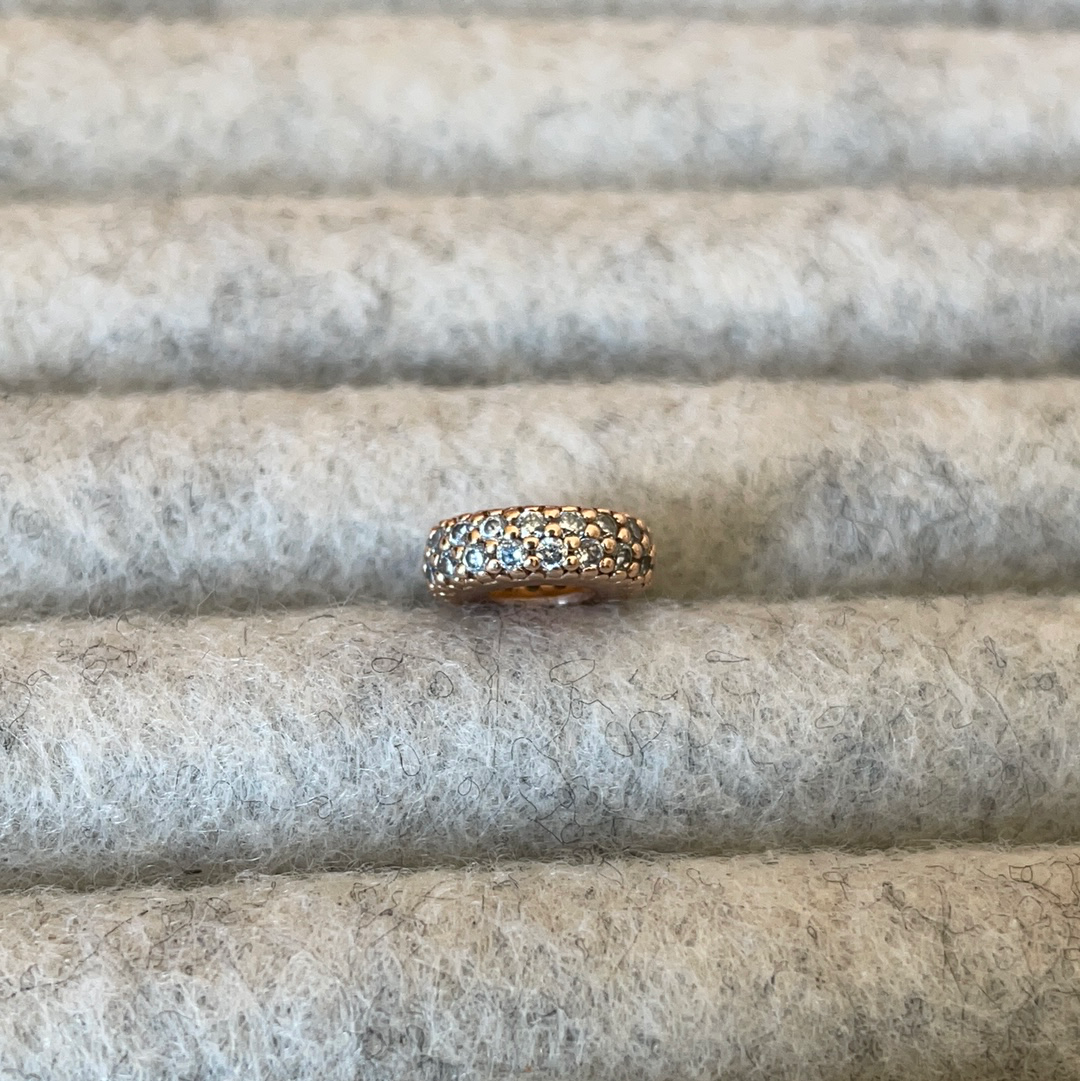 Genuine Pandora Pave Rose Gold Spacers Charm