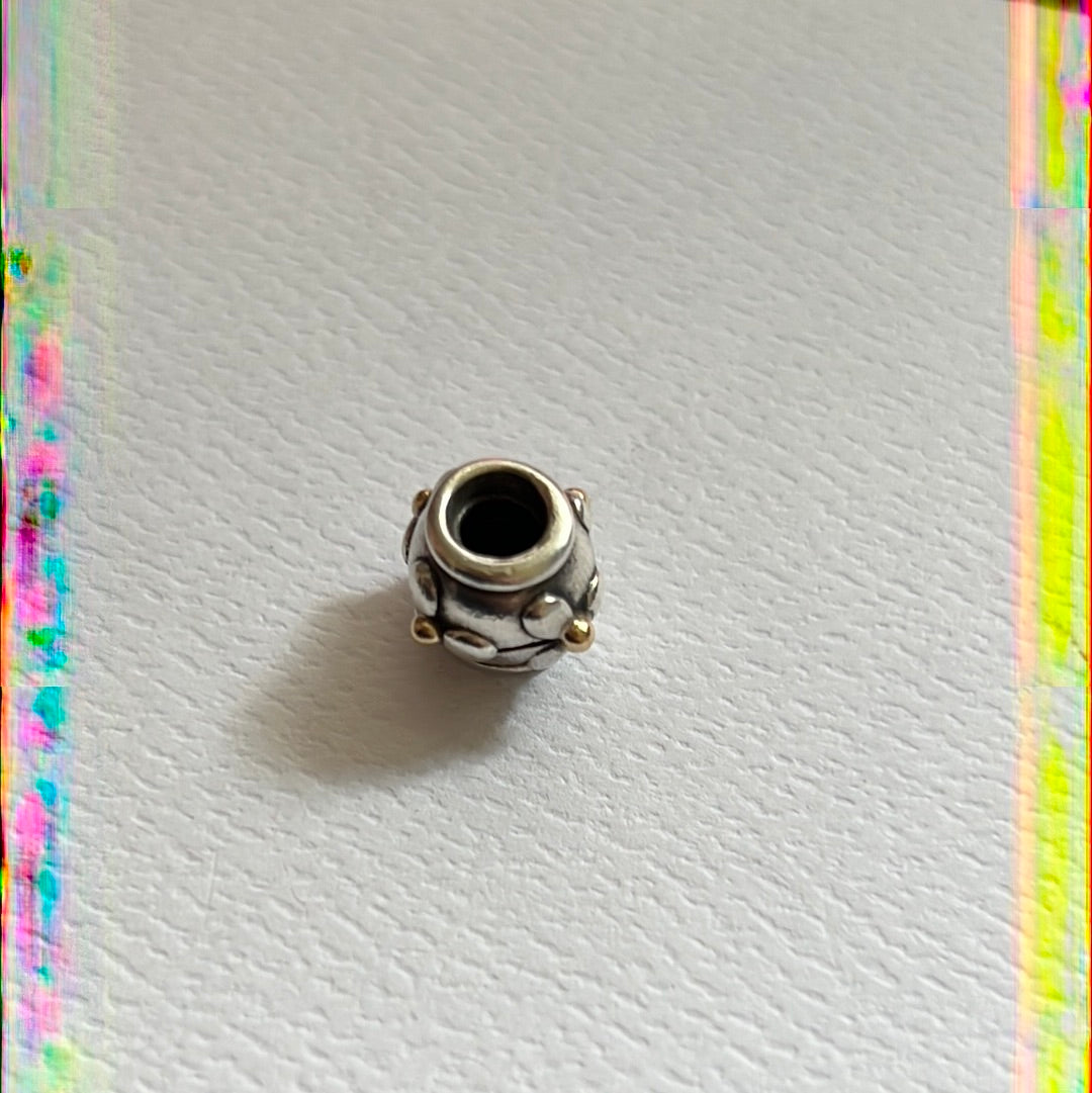 Genuine Pandora HTF RARE Two Tone Cross Flower 79383 Charm