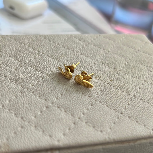 Genuine Pandora x Harry Potter Shine Golden Snitch Earrings