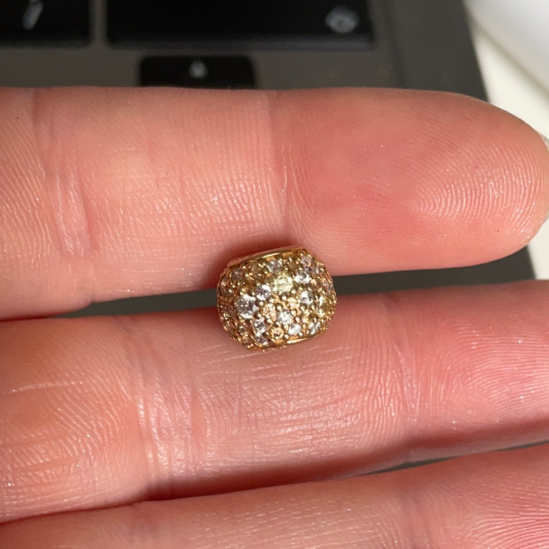 Genuine Pandora Shine Gold Pave Clear Stone Ball Charm