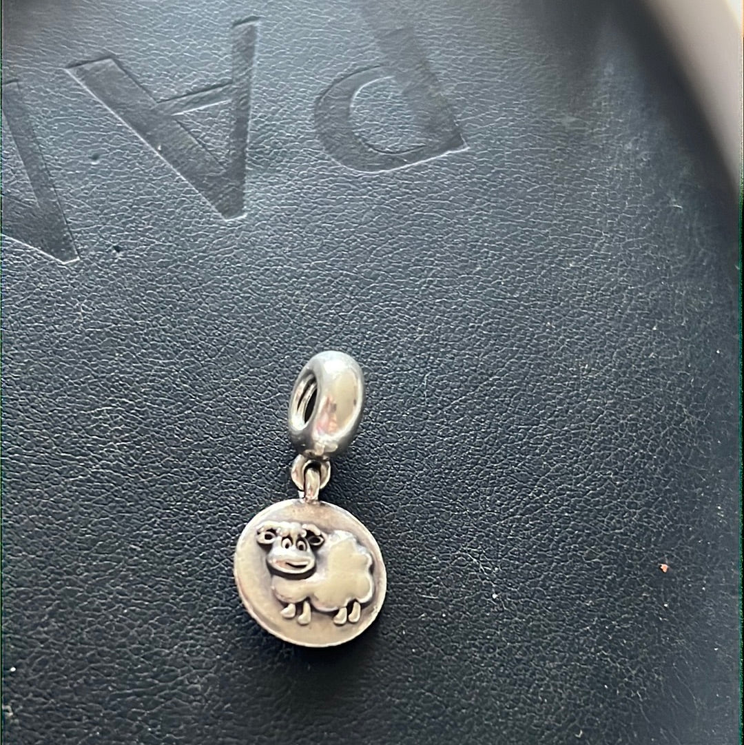 Genuine Pandora Year of the Goat Cow Dangle Charm RARE Zodiac