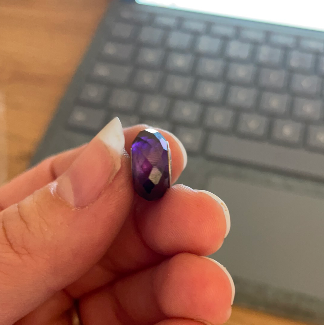 Genuine Chamilia Purple Faceted Murano Charm