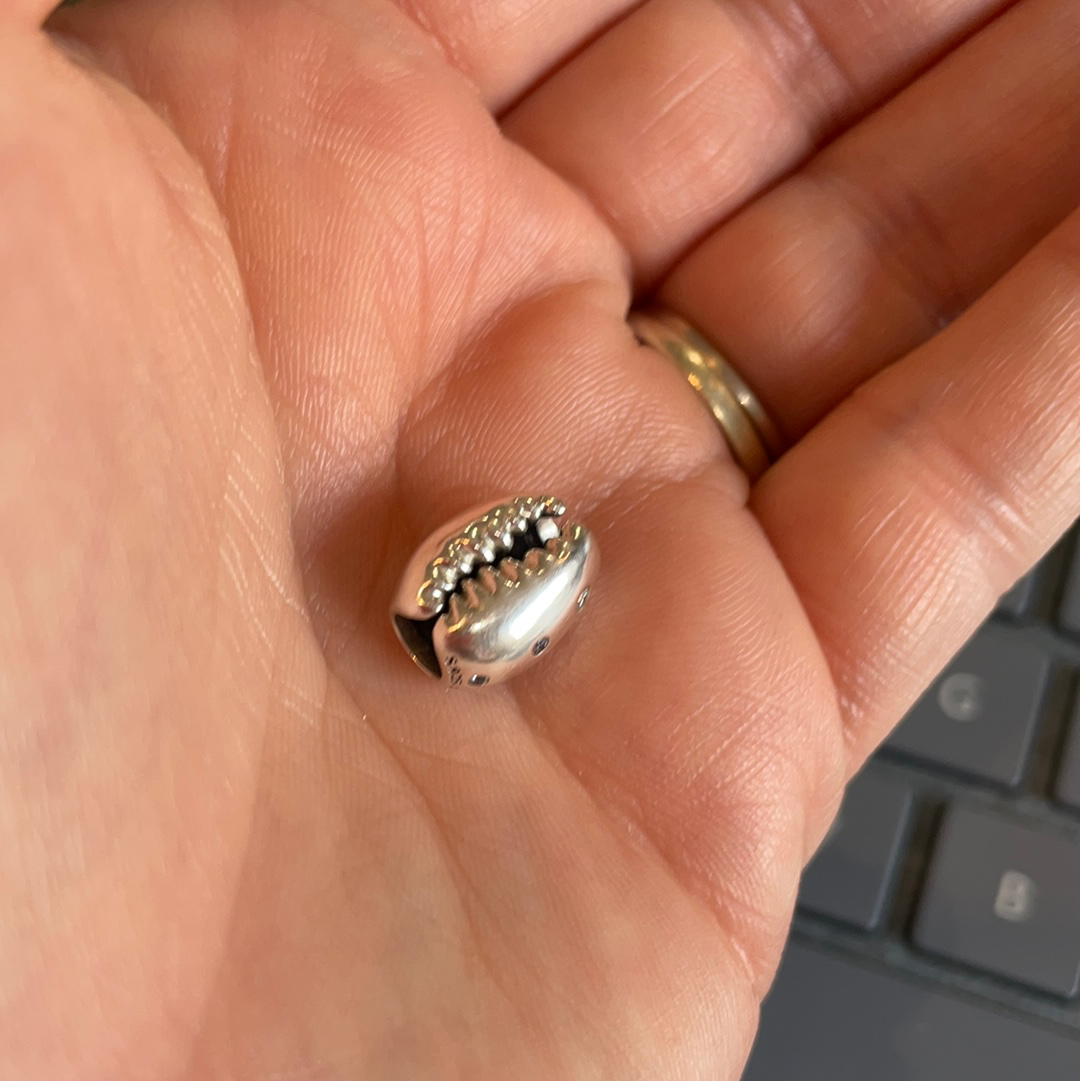 Genuine Pandora Seashell Pave Studded Clear CZ Cowrie Shell Beach