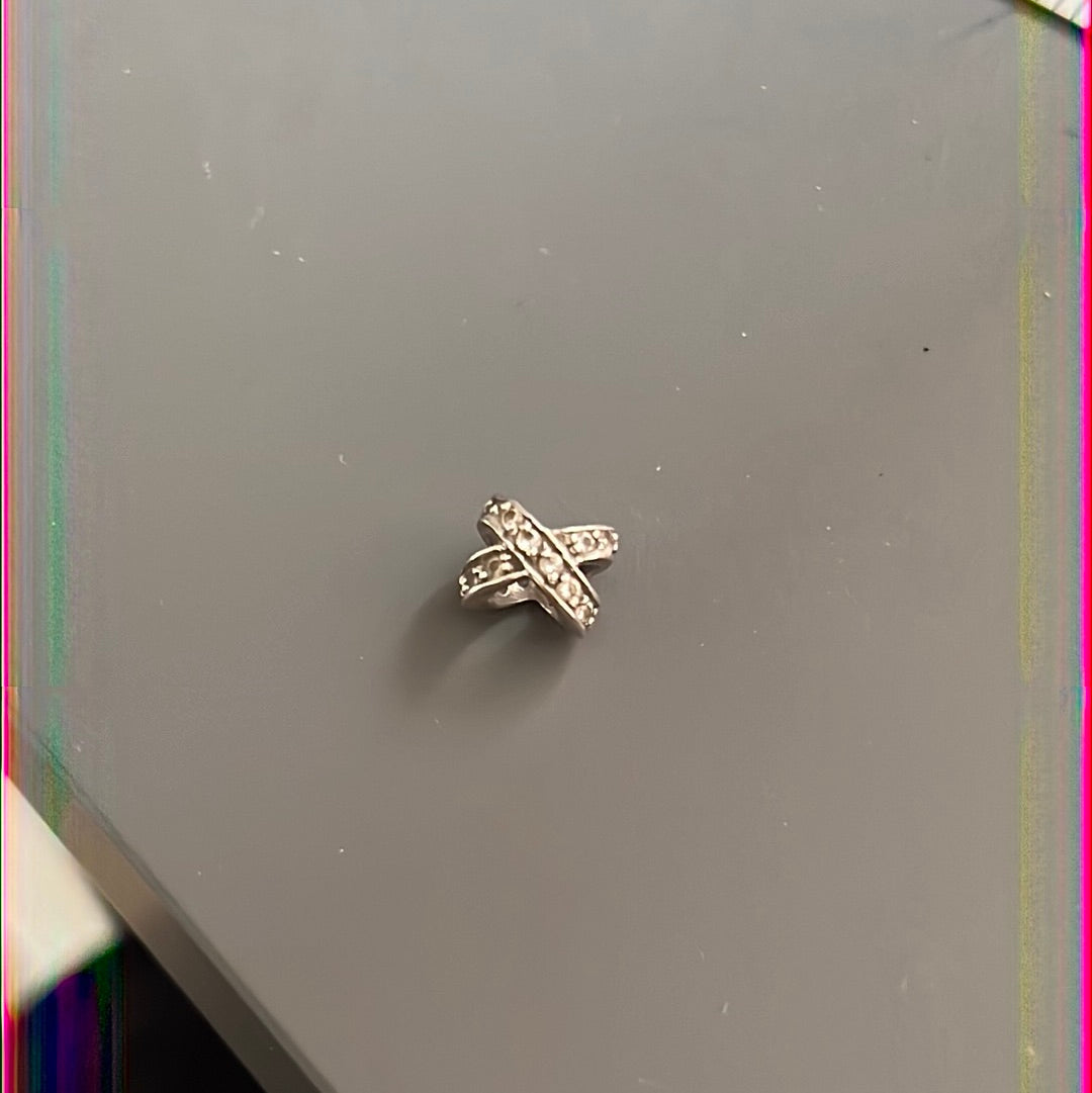Sterling Silver Pave Cross Spacer
