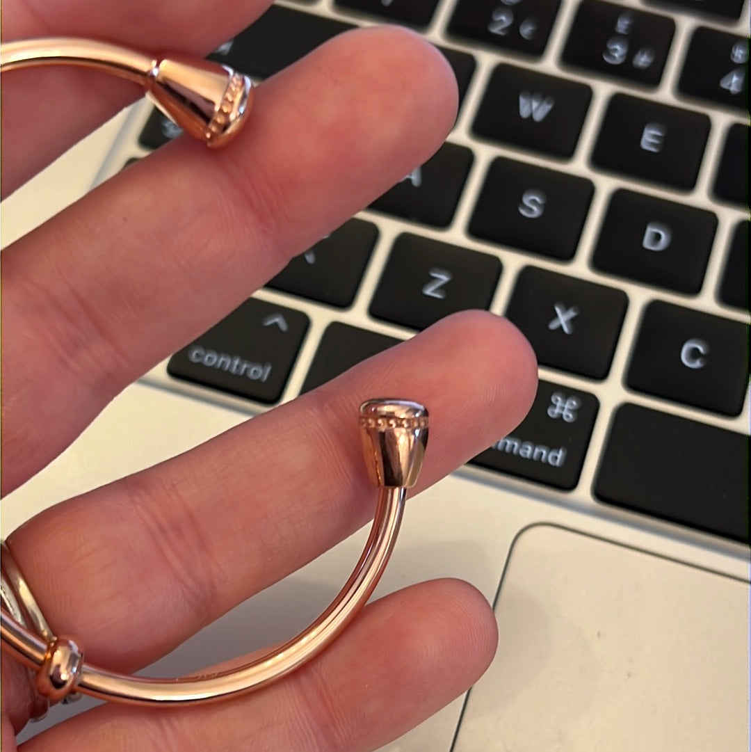 Genuine Links of London Rose Gold Vermeil Medium Cuff Bracelet 18cm BN
