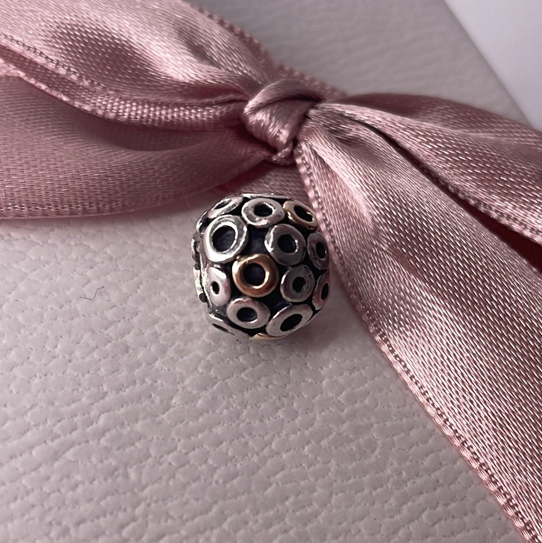 Genuine Pandora Oh My Dot Two Tone Charm Gold