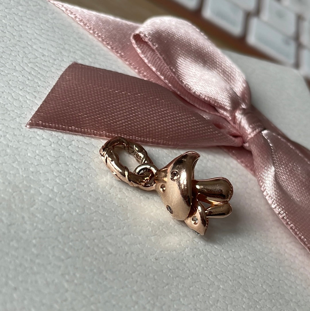 Genuine Pandora Rose Gold Pave Mushroom Charm Dangle