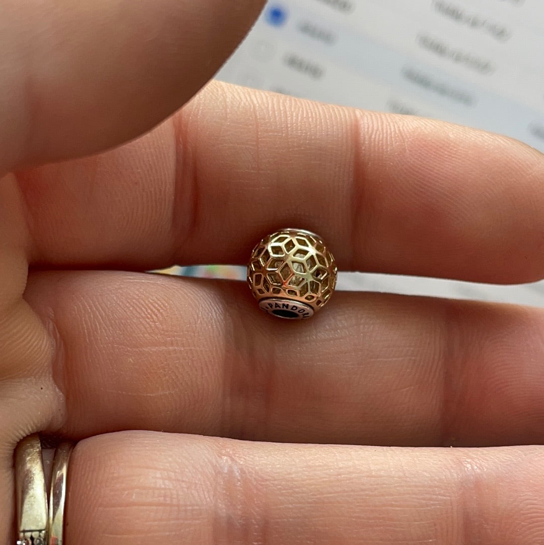 Genuine Pandora Essence 14ct Gold Openwork Intuition Charm