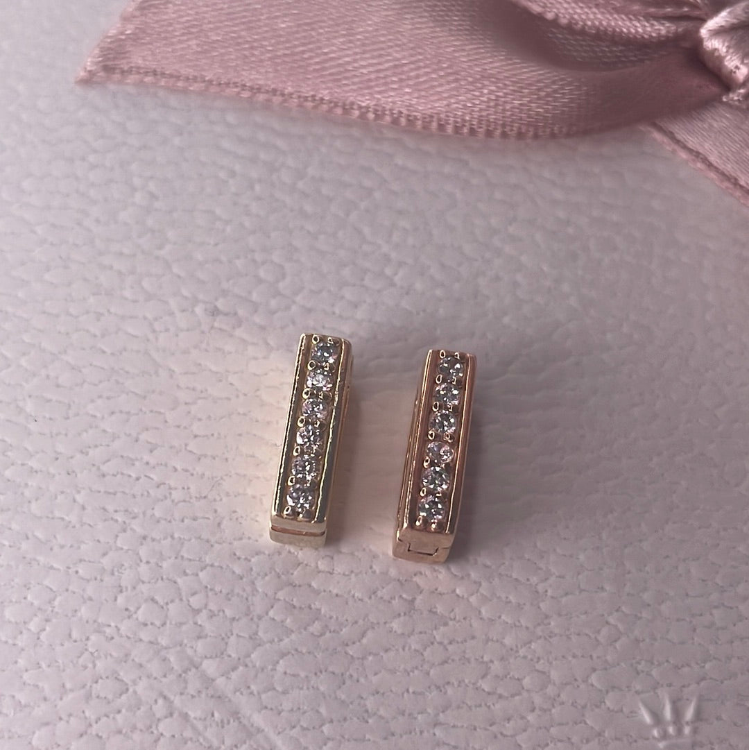 Genuine Pandora Reflexions Pave Spacer Clip Silver or Rose Gold