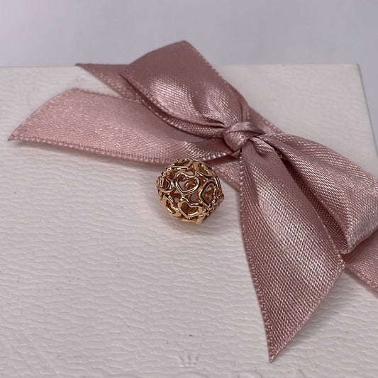 Genuine Pandora Rose Gold Openwork Heart Charm