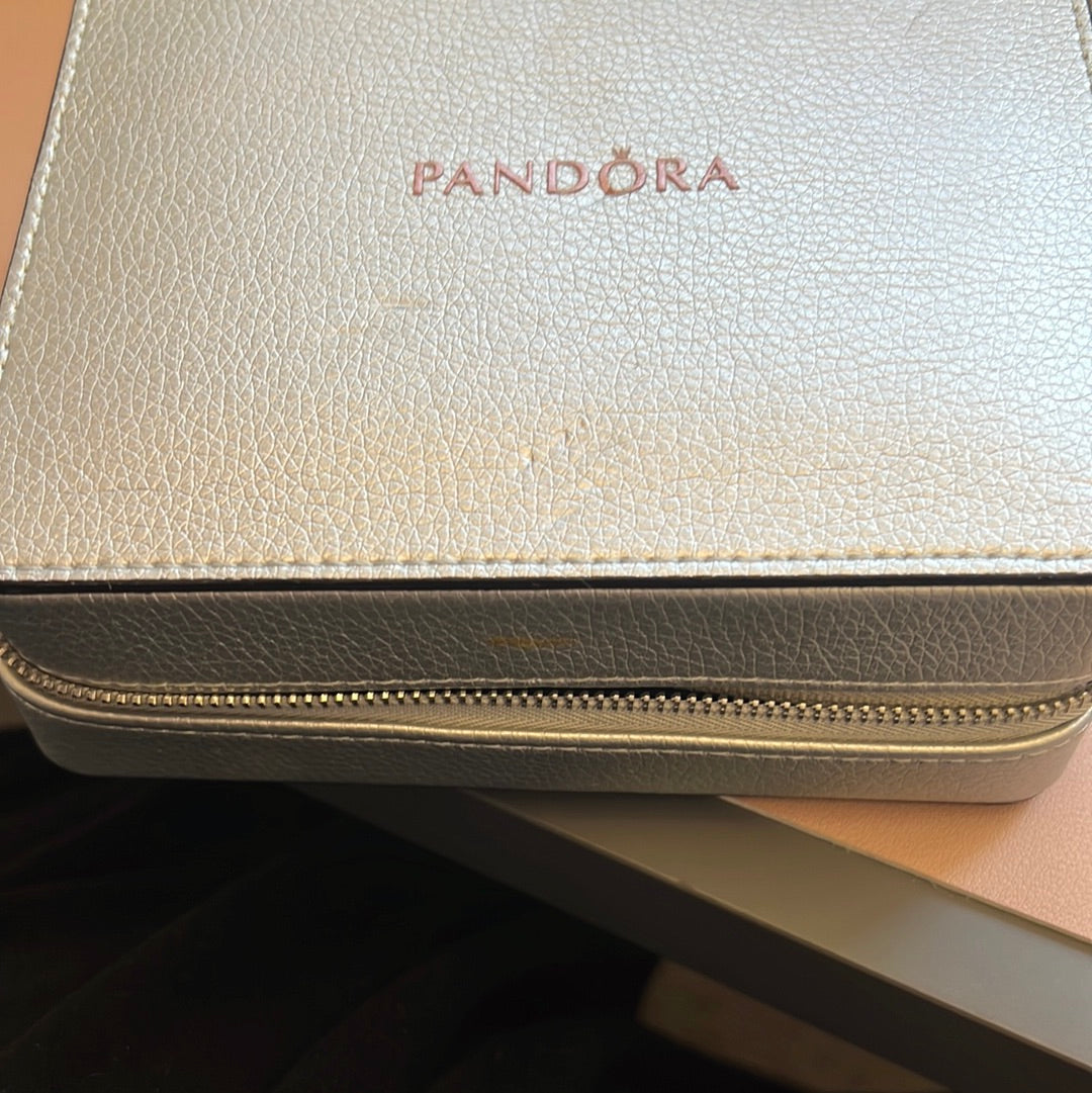 Genuine Pandora Elegance Bracelet Travel Jewellery Storage Box With Ring Holder RARE