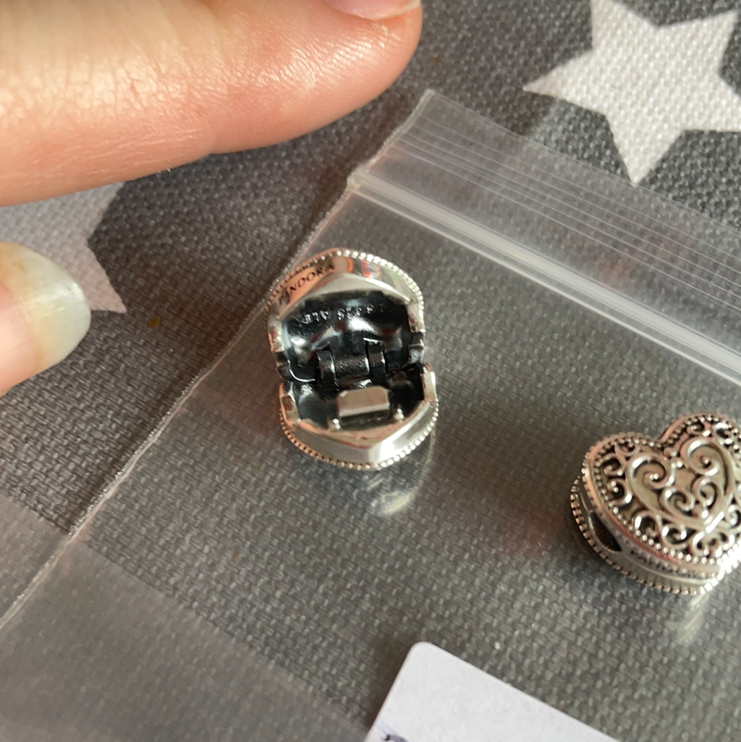 Genuine Pandora Enchanted Swirly Heart Clips