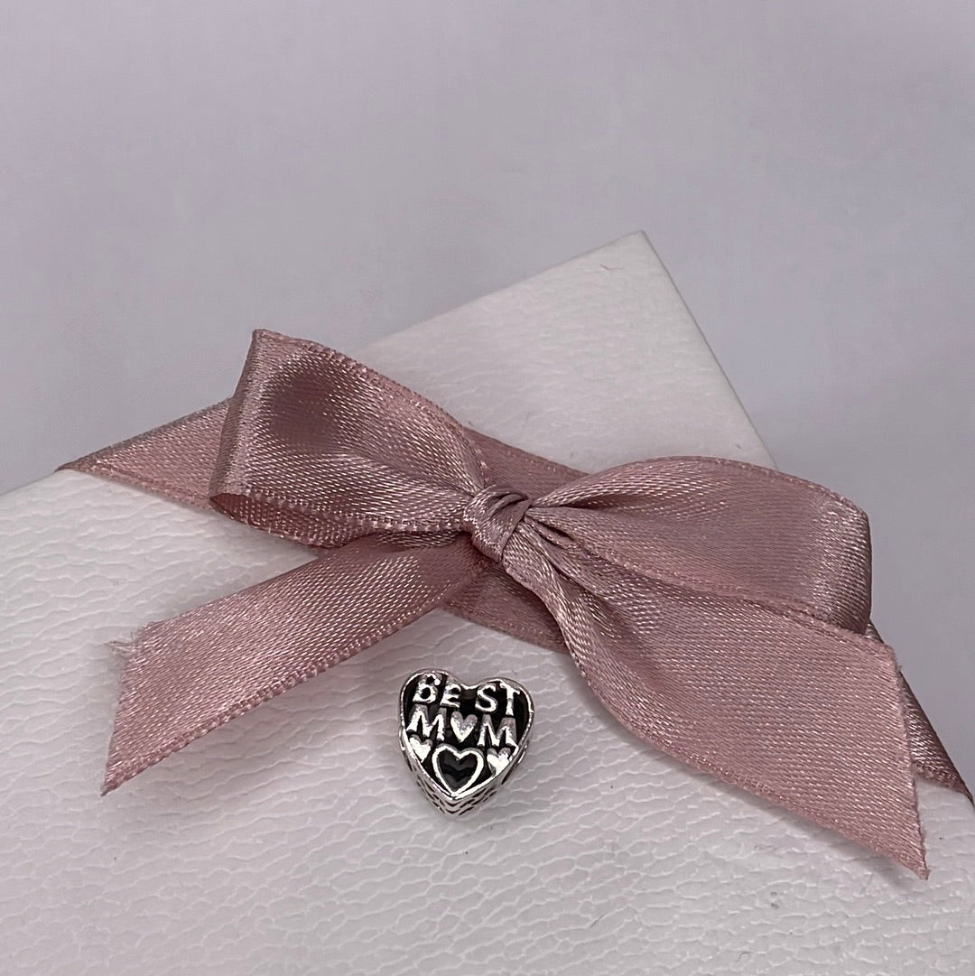 Genuine Pandora Best Mum Mom Charm Heart Gift