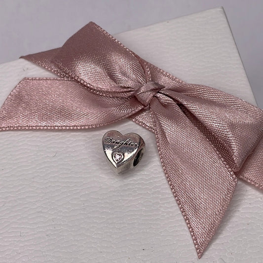 Genuine Pandora Heart Daughter Charm with Stone