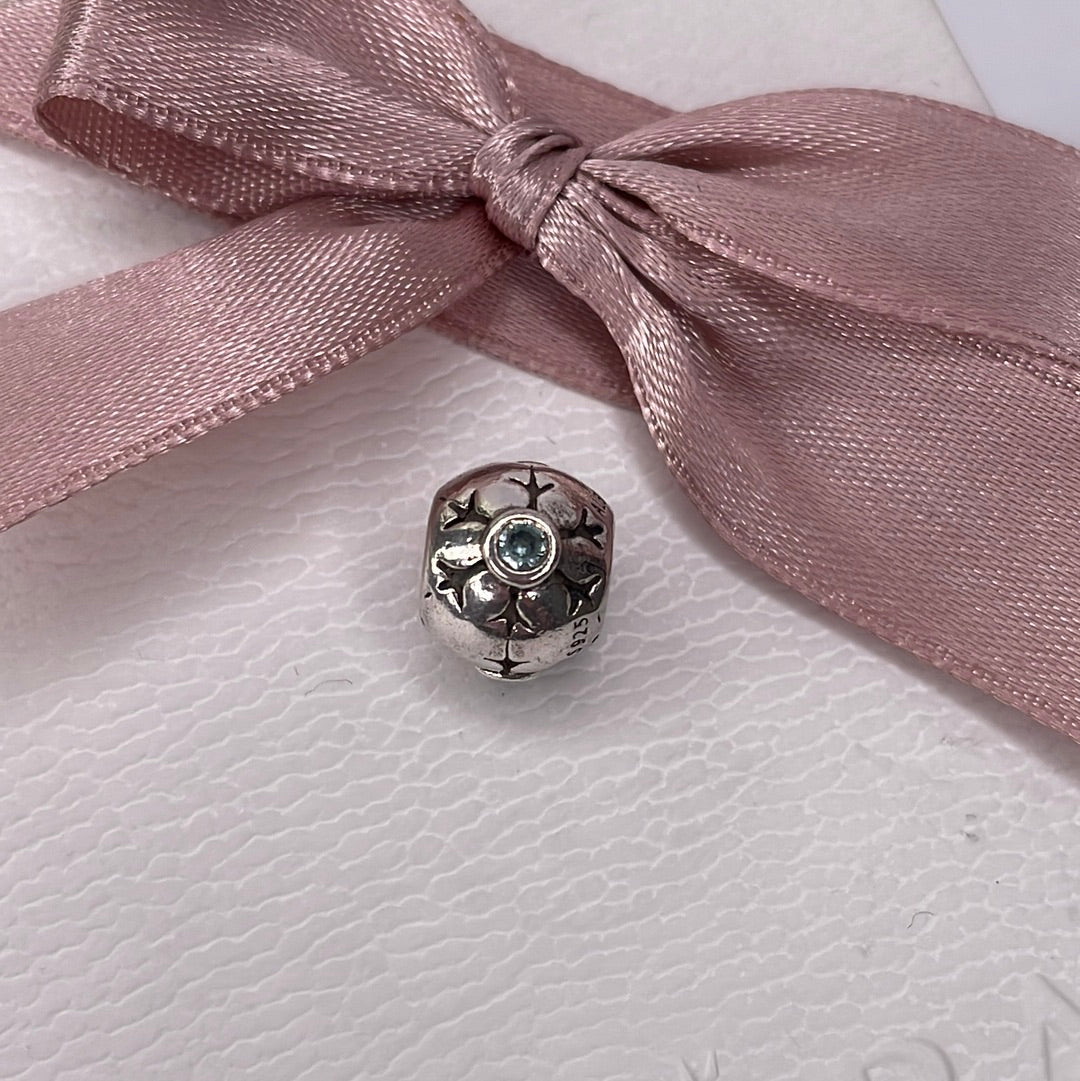 Genuine Pandora Blue Stone Cz Snowflake Winter Xmas Christmas Charm