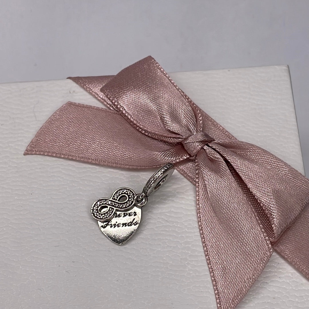 Genuine Pandora Forever Friends Best Friends Infinity Pave Dangle Charm