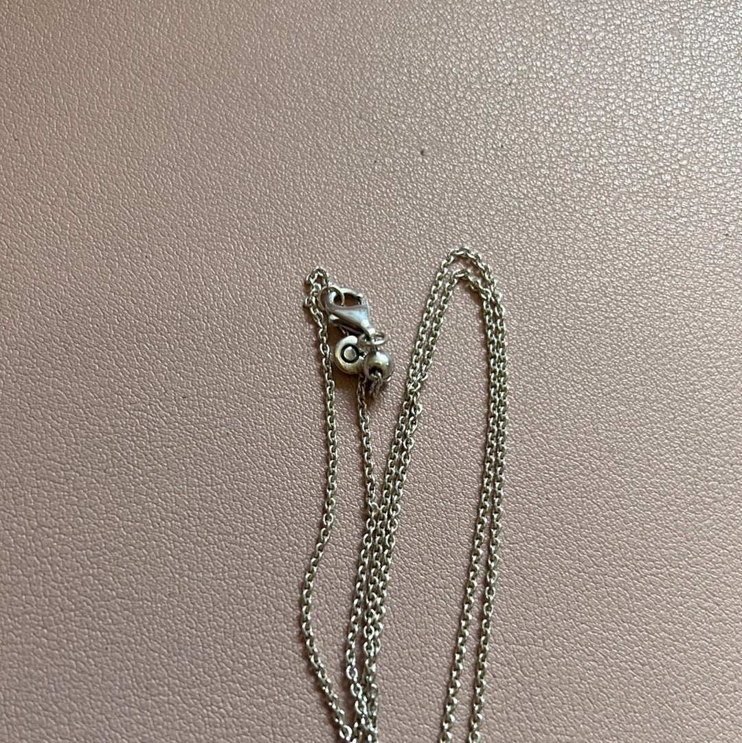Genuine Pandora Pave Sparkling Bar Teardrop Necklace 60cm Chain