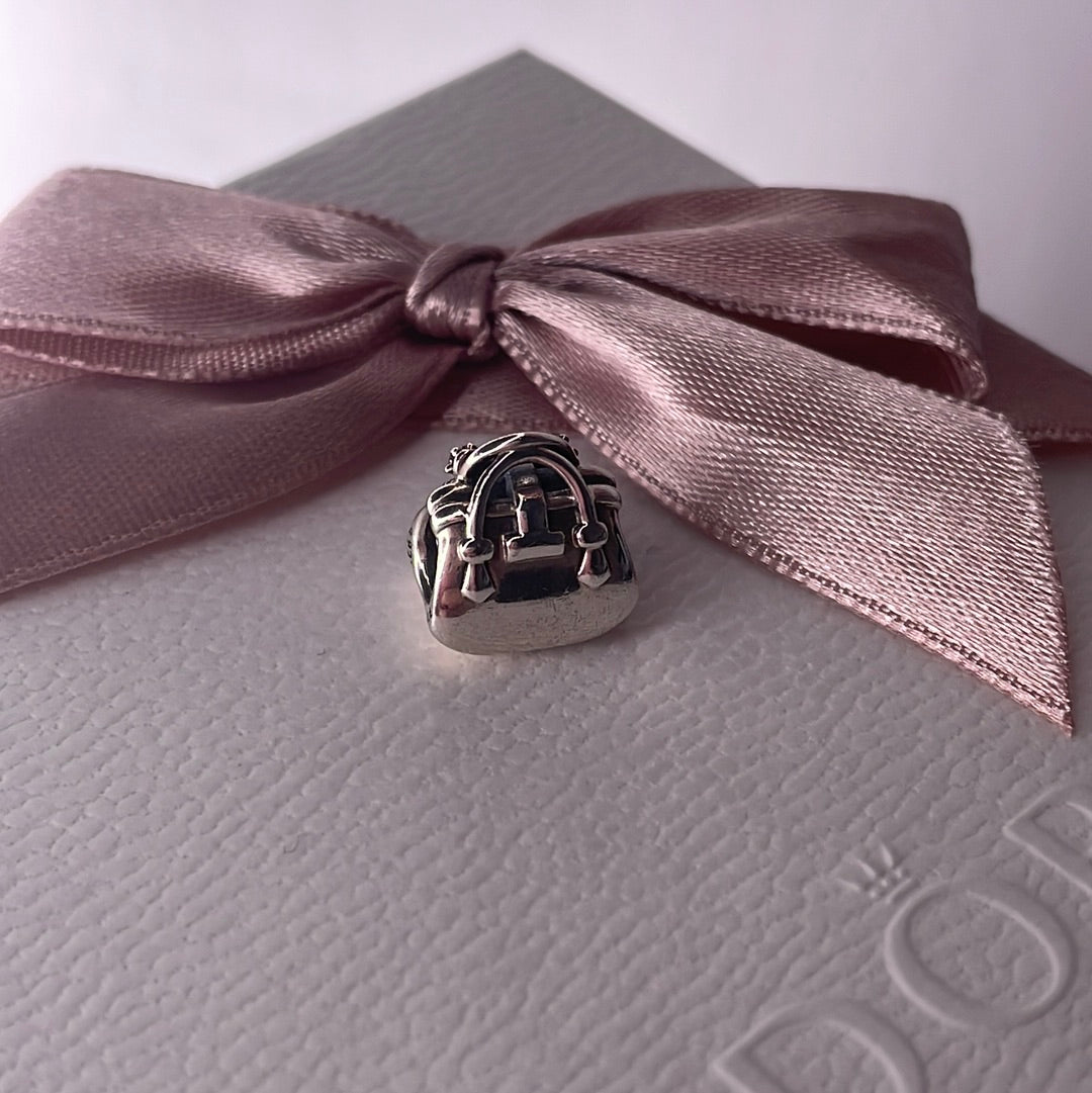 Genuine Pandora Purse Handbag With Pave Bow Charm