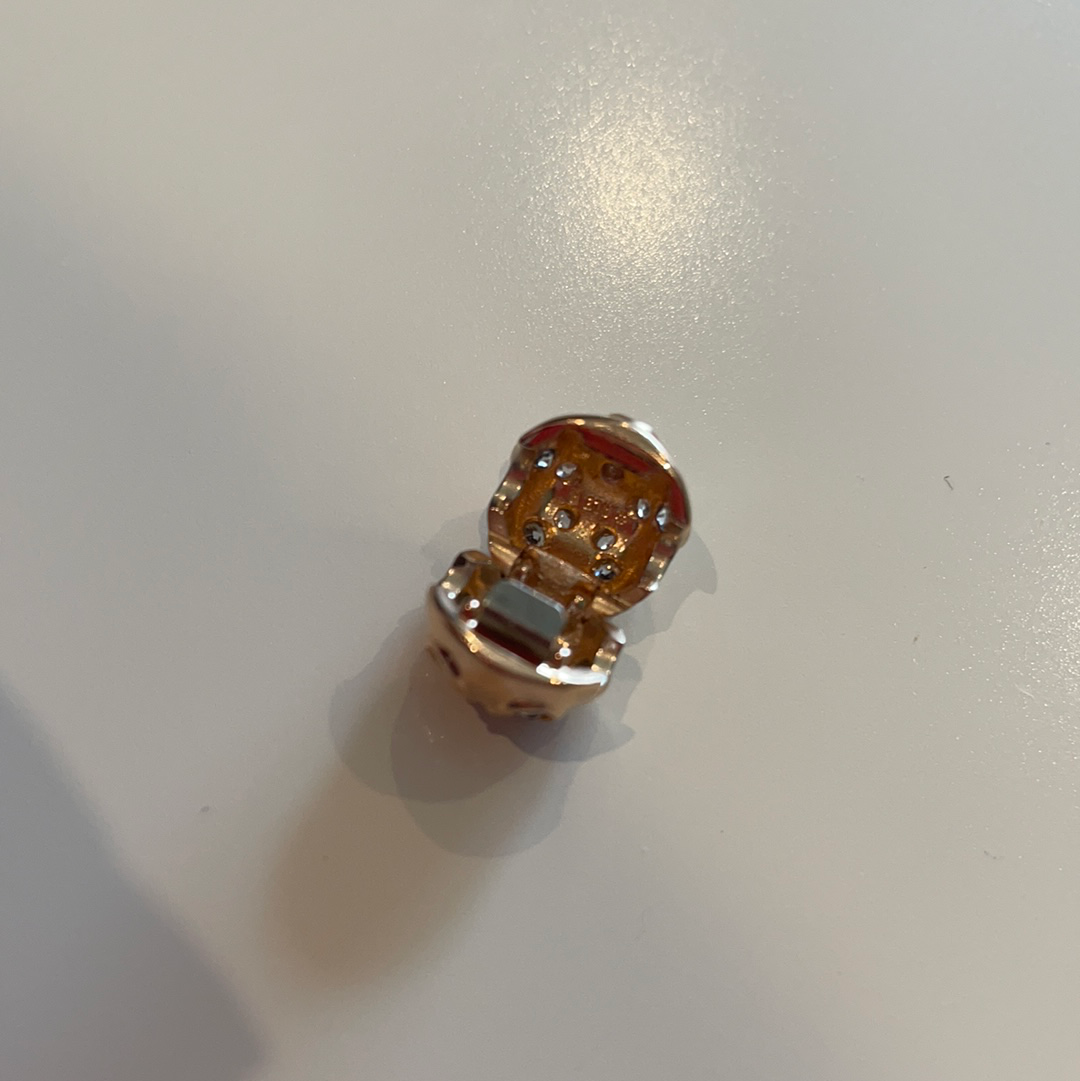 Genuine Rose Gold Pandora Pave Daisy Clip