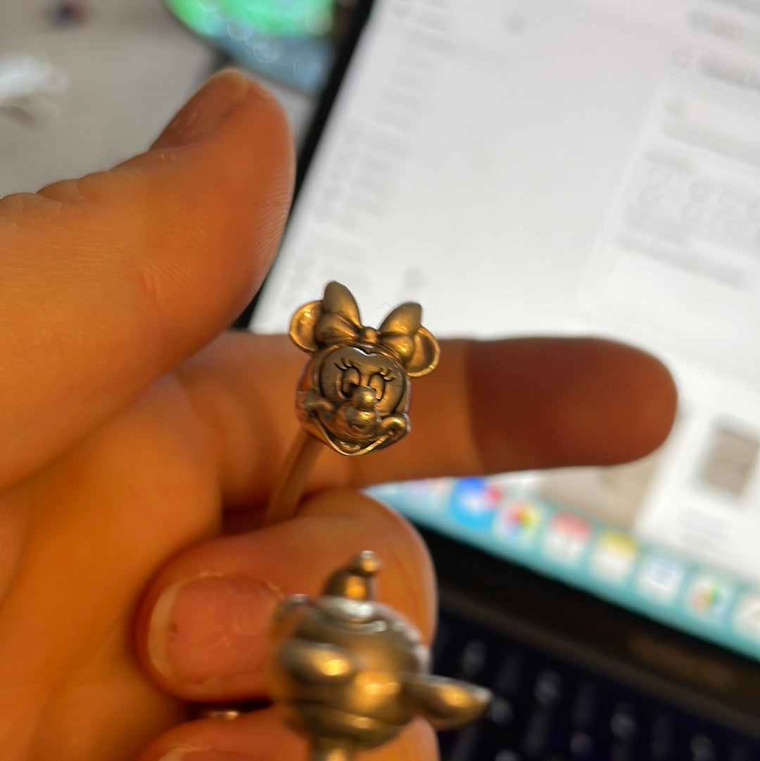 Genuine Pandora Disney Mickey and Minnie Head Torque Bangle Size 1 17cm