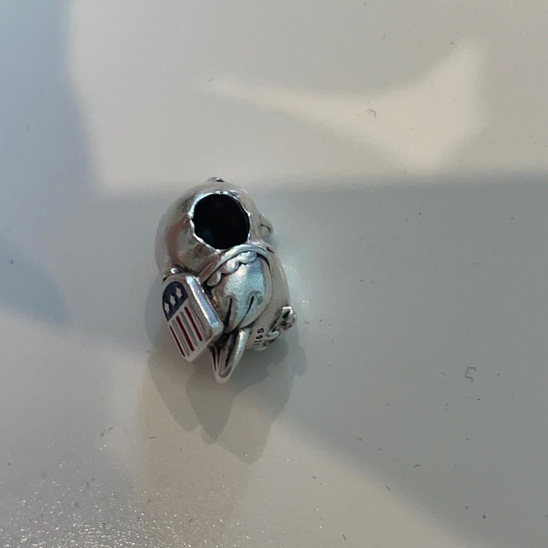 Genuine Pandora American Bald Eagle Enamel Backpack Bird Charm